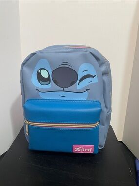 Bioworld Stitch Face Mini Backpack in Light Blue and Royal Blue